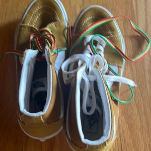 Vans Gold Hightops with Bob Marley Shoestrings